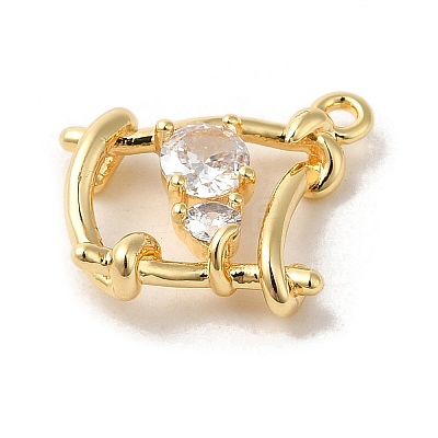 Brass Micro Pave Cubic Zirconia Pendants KK-D091-04G-1