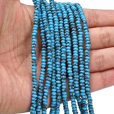 Synthetic Turquoise Beads Strands G-L635-A10-4x2mm-01-1