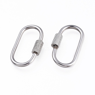 Tarnish Resistant 304 Stainless Steel Screw Carabiner Lock Charms X-STAS-K192-01P-1