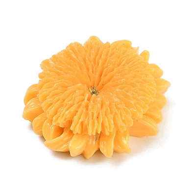 Opaque Resin Flowers Cabochons RESI-R463-02A-1
