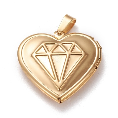 Ion Plating(IP) 304 Stainless Steel Locket Pendants STAS-K197-05G-1