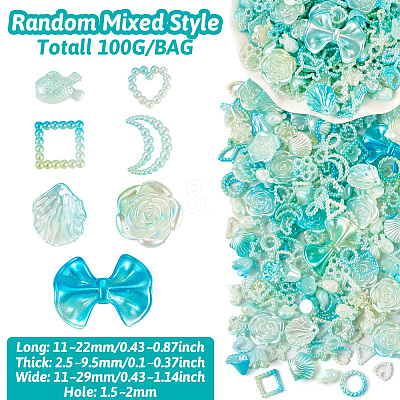 Opaque ABS Plastic Beads FIND-TAC0016-33A-1