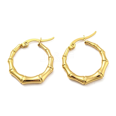 PVD Vacuum Plating 304 Stainless Steel Hoop Earrings with for Women EJEW-Q772-15G-1