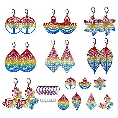 DIY Filigree Dangle Earring Making Kit DIY-SZ0008-57-1