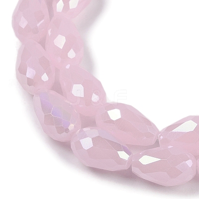 Opaque Solid Color Electroplate Glass Beads Strands EGLA-N013-J10mm-B01-1