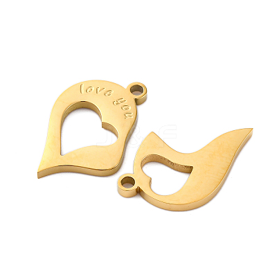 304 Stainless Steel Split Pendants LS-STAS-H235-03C-G-1