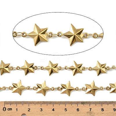 304 Stainless Steel Star Link Chains CHS-A017-01G-1
