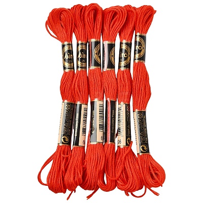 6Bundles Polyester Embroidery Floss OCOR-YW0001-25B-1