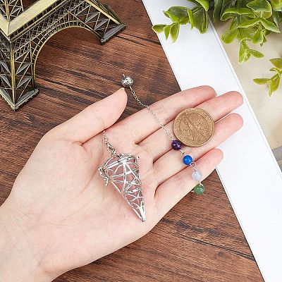 Natural Rose Quartz Cone Dowsing Pendulums G-SC0002-22D-1