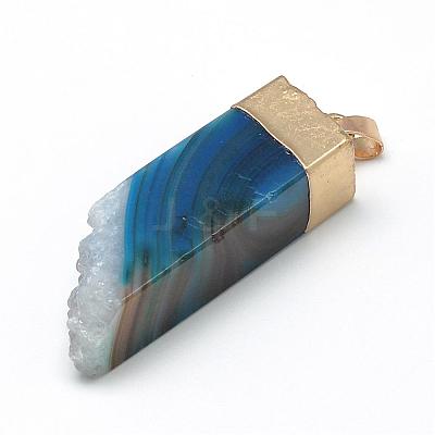 Natural Druzy Agate Pendants G-Q494-18-1