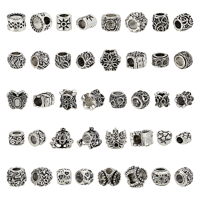 120Pcs 20 Style Tibetan Style Alloy European Bead Enamel Settings TIBE-PH0002-01-1