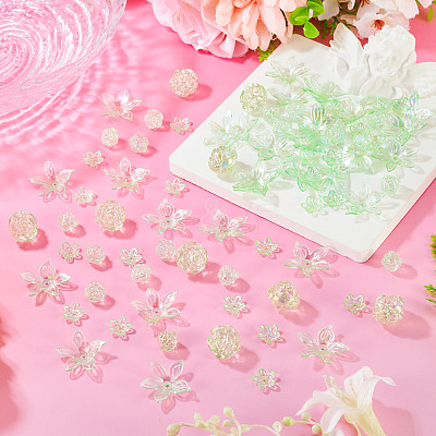 94Pcs 4 Styles Transparent Acrylic Beads TACR-TA0001-84-1