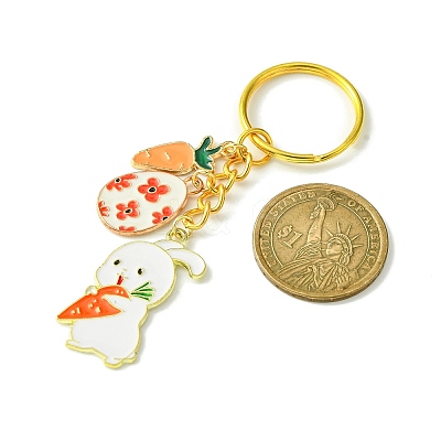 Easter Egg & Rabbit & Carrot Alloy Enamel Pendant Keychain KEYC-JKC00580-02-1