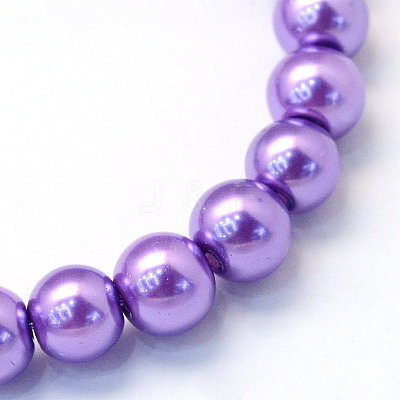 Baking Paint Pearlized Glass Pearl Round Bead Strands X-HY-Q003-10mm-27-1