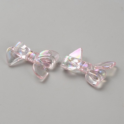UV Plating Iridescent Transparent AB Color Plated Acrylic Beads TACR-WH0029-01F-1