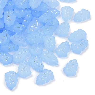 Frosted Transparent Acrylic Beads OACR-P029-04B-04-1