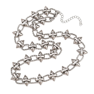 304 Stainless Steel Spiked Cone Link Chain Necklaces for Women SA-H001-22P-1