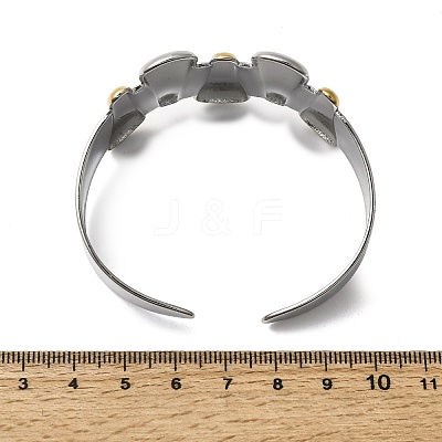 Hammered 304 Stainless Steel Cuff Bangles for Women BJEW-Z177-01GP-03-1