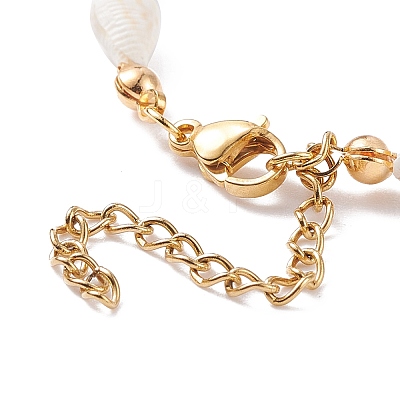 Natural Shell Beaded Bracelet BJEW-JB08162-1
