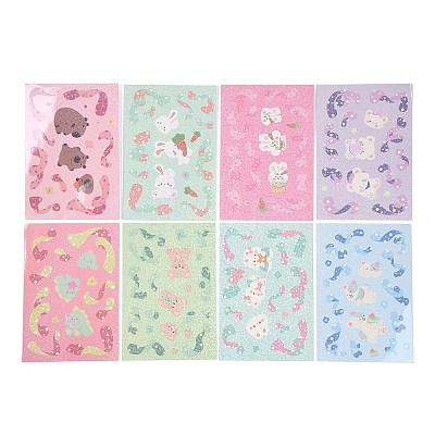 8Pcs PVC Waterproof Stickers LS-STIC-P012-01-1