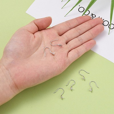 Anti-Tarnish Rhodium Plated 925 Sterling Silver Earring Hooks STER-E041-14P-1