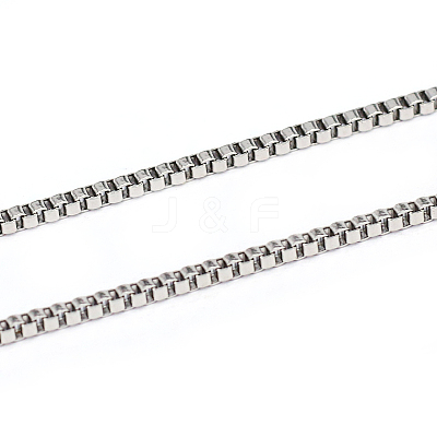 Non-Tarnish 3.28 Feet 304 Stainless Steel Box Chains X-CHS-L001-92-1.4mm-1