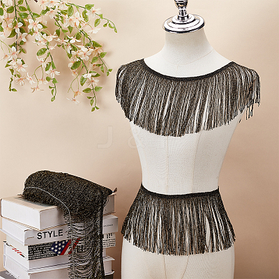 Polyester Tassel Lace Trim SRIB-WH0011-251A-01-1