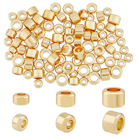 HOBBIESAY 90Pcs 3 Style Rack Plating Brass Beads KK-HY0001-72-1