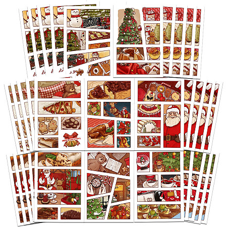 8Pcs PVC Waterproof Self-Adhesive Christmas Picture Sticker STIC-Q004-07A-1