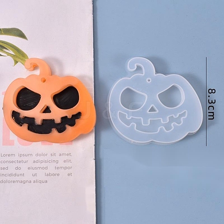 Halloween DIY Jack-O-Lantern Pendant Silicone Molds X-DIY-P006-54-1