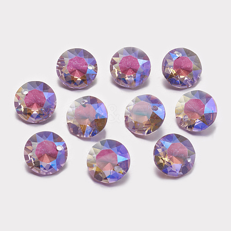 Faceted Glass Rhinestone Charms RGLA-F051-12mm-001PS-1