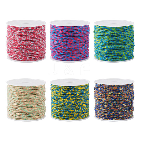  6 Rolls 6 Colors Cotton Braid Thread OCOR-TA0001-50-1