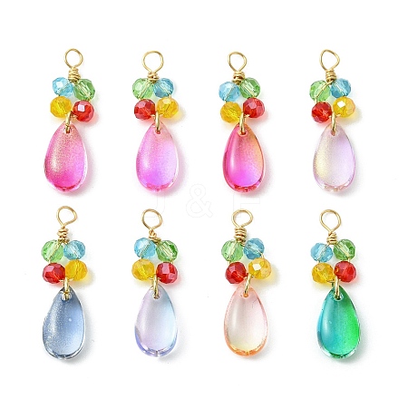 Gradient Color Glass Pendants PALLOY-JF03229-1