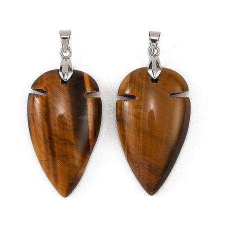 Natural Tiger Eye Pendants G-H359-04P-06-1