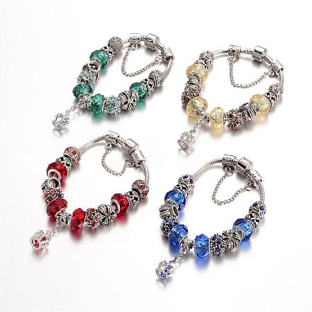 Alloy Rhinestone Bead European Bracelets BJEW-L602-02-1