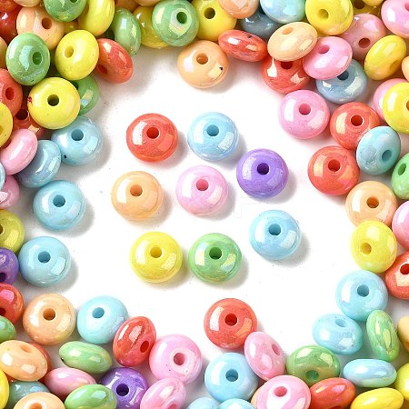 UV Plating Opaque Acrylic Beads X-MACR-F083-13-1