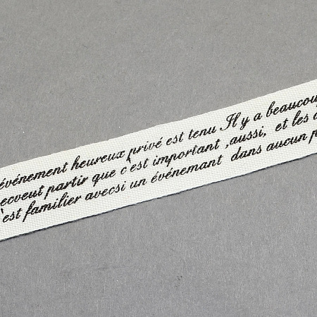 Words Printed Cotton Ribbon OCOR-S026-21-1