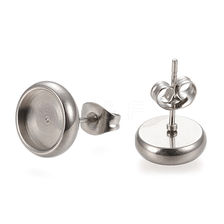 Non-Tarnish 304 Stainless Steel Stud Earring Settings X-STAS-K202-05A-P-1