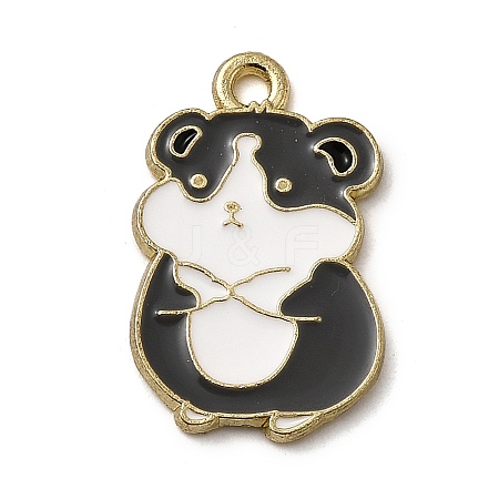 Golden Plated Alloy Enamel Pendants ENAM-L049-01G-09-1