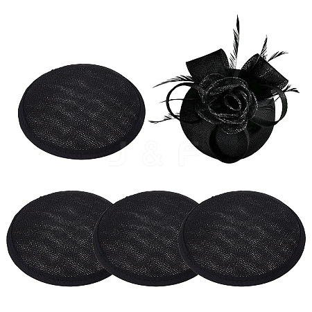 Imitation Hemp Round Fascinator Hat Base for Millinery LS-AJEW-WH0472-45A-02-1