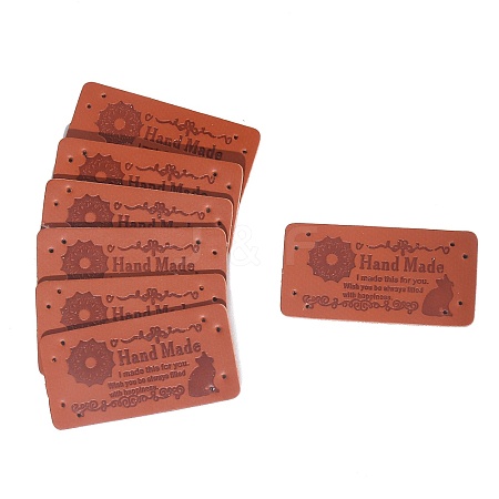 Rectangle Imitation Leather Label Tags PW-WG262B0-01-1