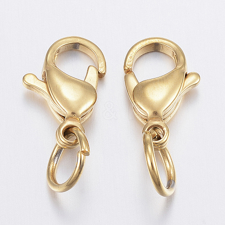 Ion Plating(IP) 304 Stainless Steel Lobster Claw Clasps LS-STAS-P139-A13-G-1