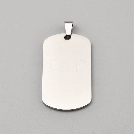 201 Stainless Steel Mirror Polished Finish Stamping Blank Tag Pendants STAS-WH0043-30P-1