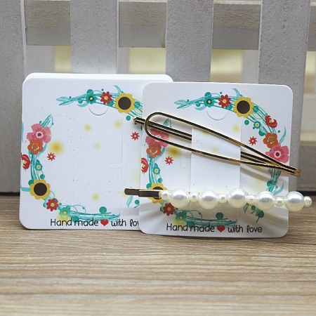 Square Paper Hair Clip Display Cards DIY-B061-01B-08-1