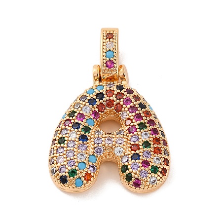 Brass Micro Pave Cubic Zirconia Pendants KK-C076-29A-G02-1