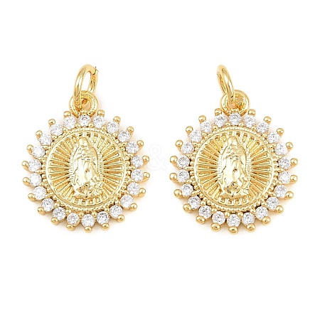Religion Brass Micro Pave Clear Cubic Zirconia Pendants CU-CBA9482-01G-11-1