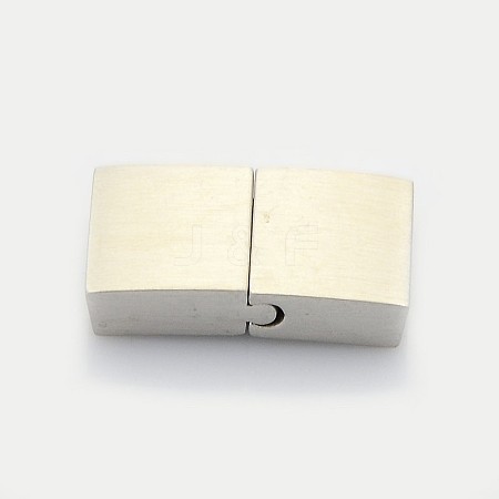 Tarnish Resistant Rectangle 304 Stainless Steel Matte Magnetic Bracelet Clasps STAS-I011-04A-1