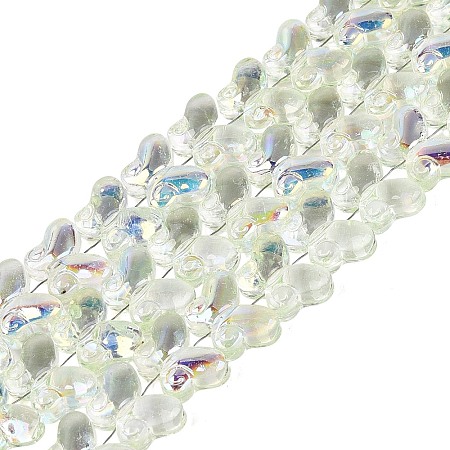 Baking Paint Electroplate Transparent Glass Beads Strands EGLA-Q136-03A-04-1