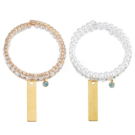 Iron Rhinestone Multi-strand Bracelets BJEW-DR00007-1