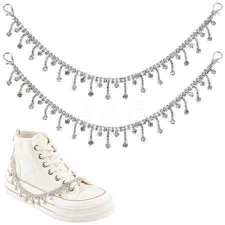 2Pcs Alloy Rhinestone Shoe Decoration Chain AJEW-CP0006-46-1